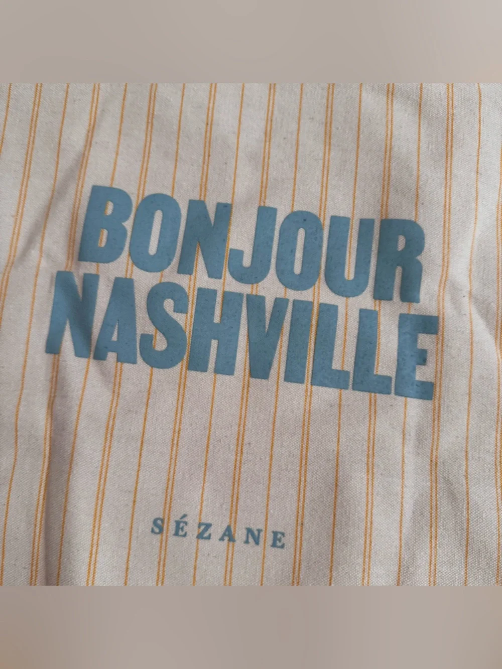 New Sezane Bonjour Nashville Canvas Tote Bag